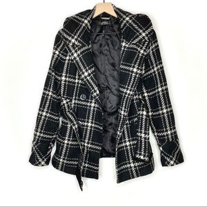 Buffalo David Britton jacket plaid black white med